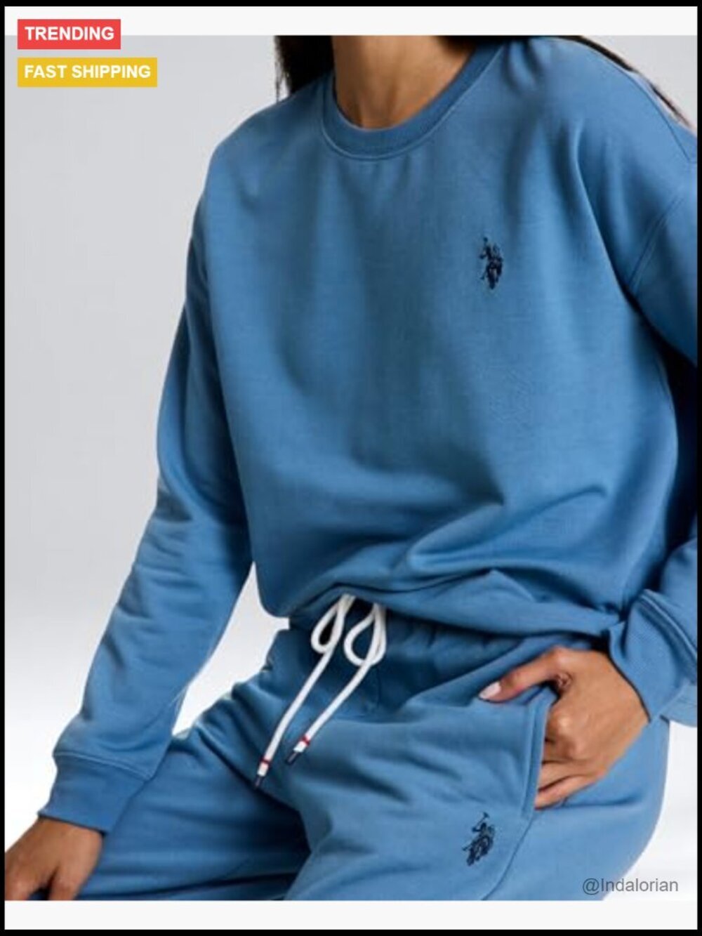 Fleece-Backed Jersey Lounge Set with Sweatshirt and Joggers - Picture 3 of 7